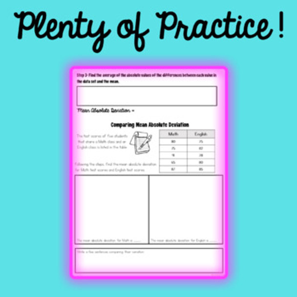 Mean Absolute Deviation Activity & Practice - PDF + Digital