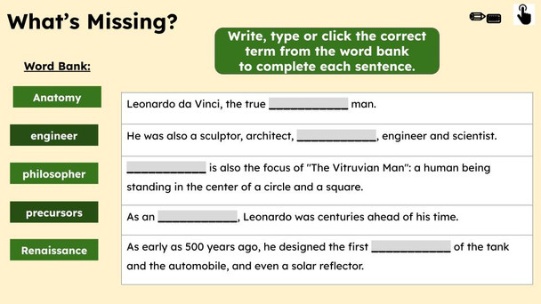 Leonardo da Vinci Informational Text Reading Passage and Activities