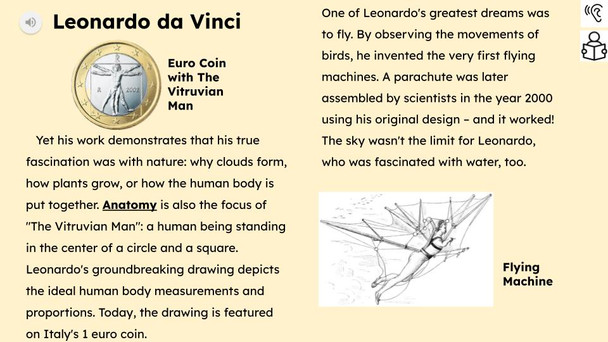 Leonardo da Vinci Informational Text Reading Passage and Activities