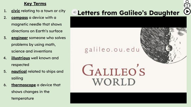 Galileo Informational Text Reading Passage and Activities