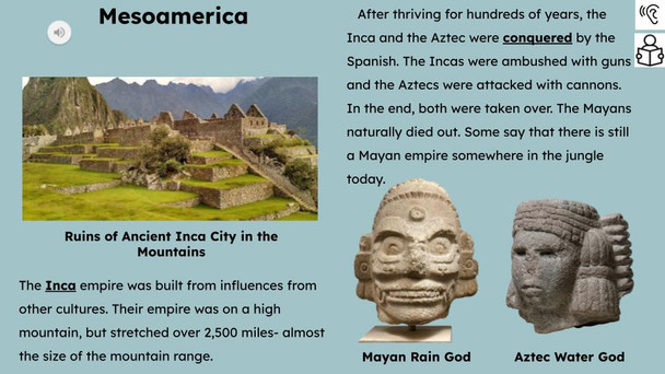 Mesoamerica Informational Text Reading Passage and Activities