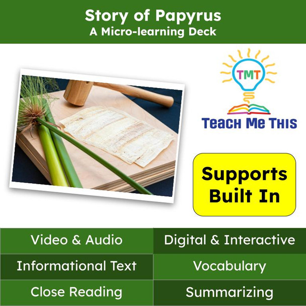 Ancient Egyptian Papyrus Informational Text Reading Passage and Activities