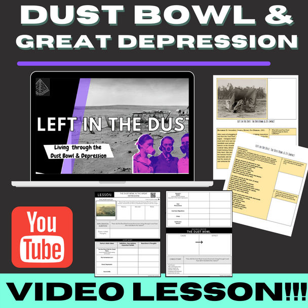 BUNDLE! Great Depression & New Deal in 3 Engaging VIDEOS & ACTIVITIES