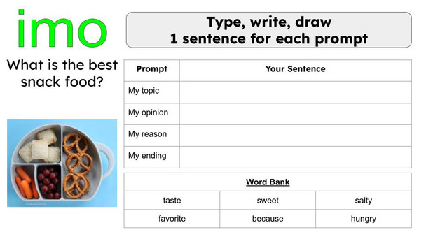 Opinion Writing Prompts and Graphic Organizers Volume 2