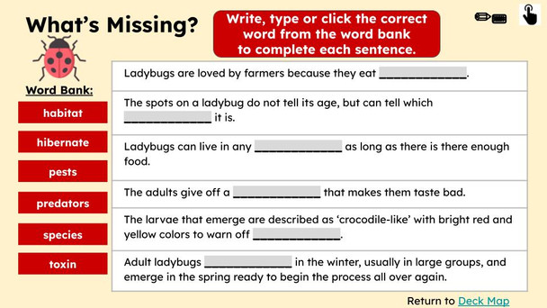 Ladybugs Informational Text Reading Passage and Activities