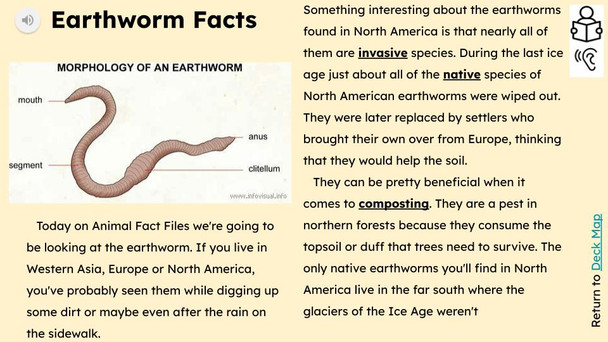 Earthworms Informational Text Reading Passage and Activities