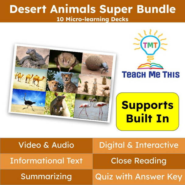 Desert Informational Text Reading Passage and Activities BUNDLE