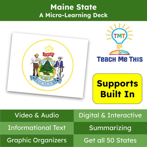 Maine State (50 States and Capitals) Informational Text and Activities