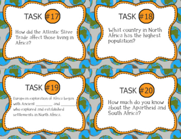 GEOGRAPHY: TASK CARD BUNDLE (Middle School & High School)