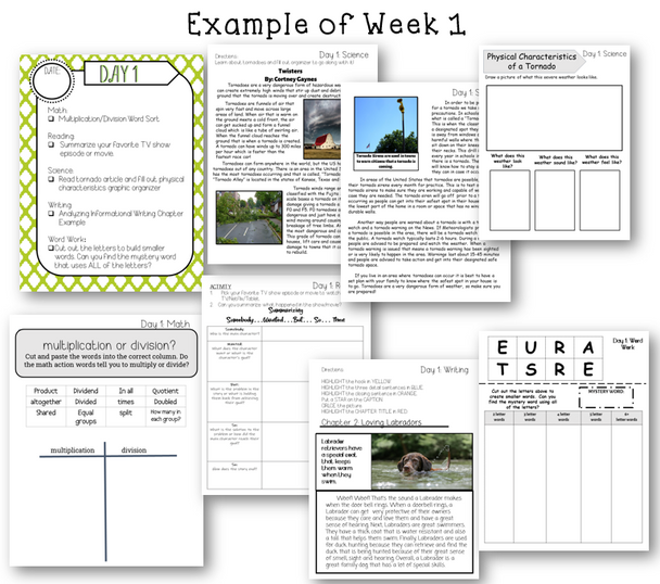 3rd Grade At Home Learning Packet Week Of Quarantine Homework