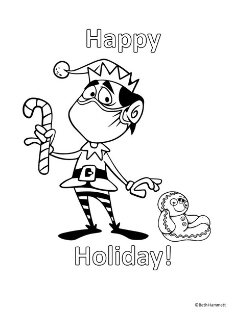 Covid Holiday Coloring Sheets