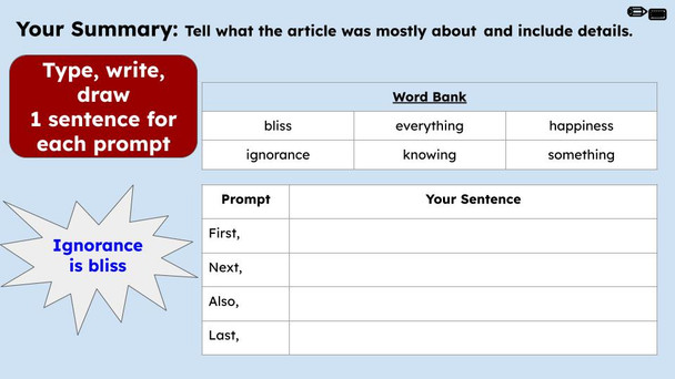 Ignorance Is Bliss Figurative Language Reading Passage and Activities