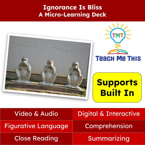 Ignorance Is Bliss Figurative Language Reading Passage and Activities