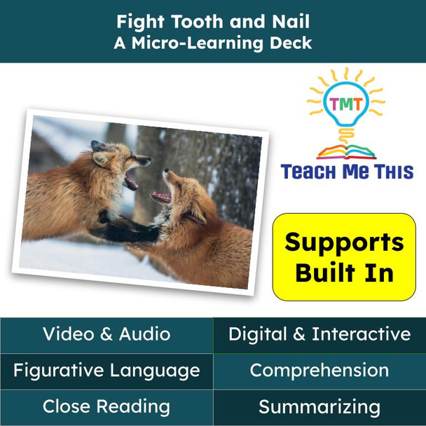 Fight Tooth and Nail Figurative Language Reading Passage and Activities