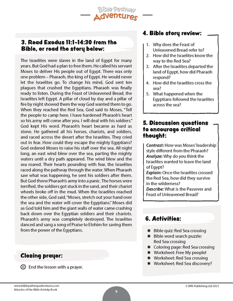 Miracles of the Bible Activity Book