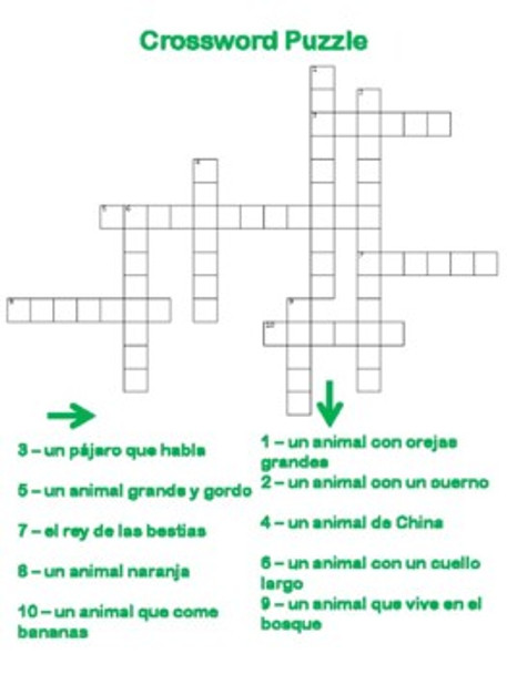 Spanish Zoo Animal Puzzles