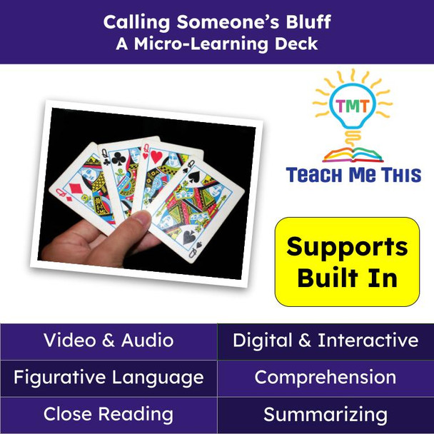 Calling Someone's Bluff Figurative Language Reading Passage and Activities