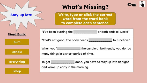 Burn the Candle at Both Ends Figurative Language Reading Passage and Activities