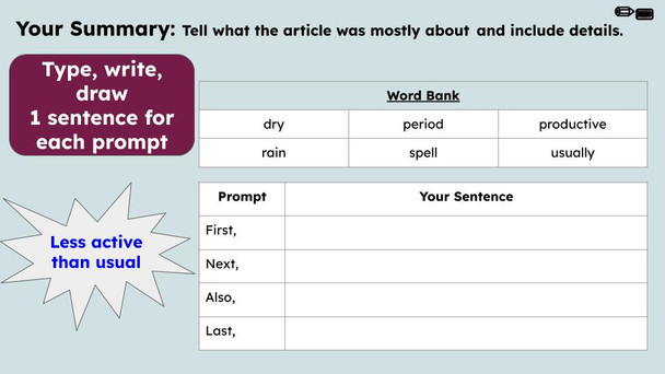 Dry Spell Figurative Language Reading Passage and Activities