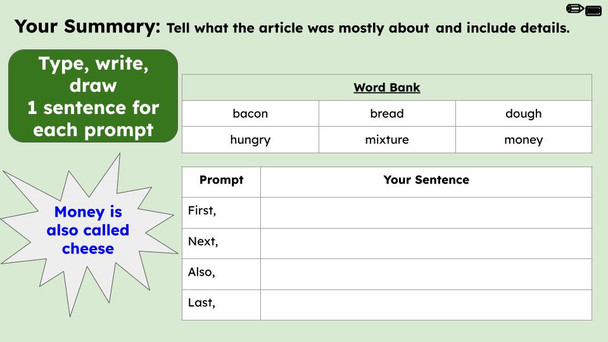 Dough Figurative Language Reading Passage and Activities