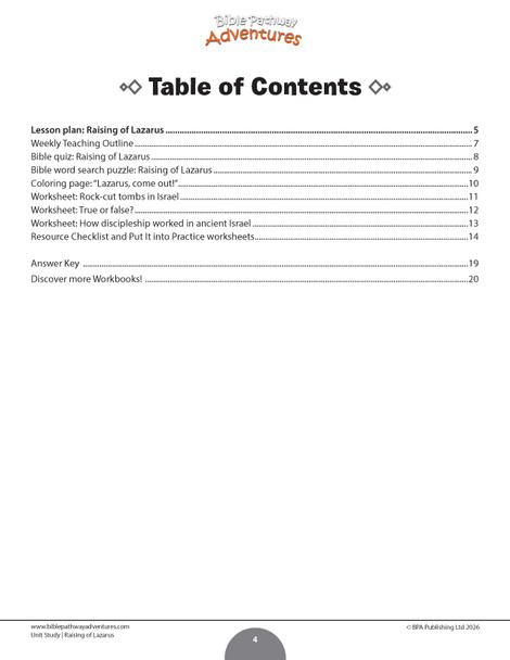 Unit Study | Raising of Lazarus (Grades 3-6)