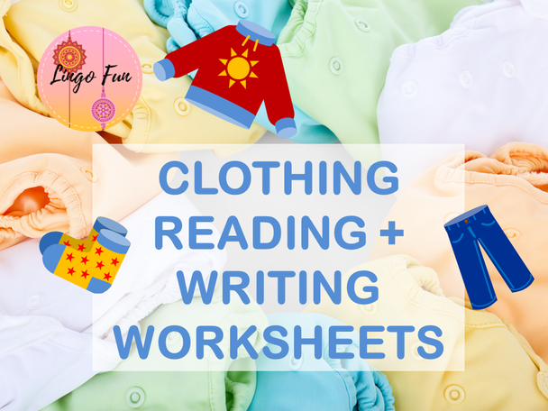 Clothes Reading and Writing Worksheets for ESL