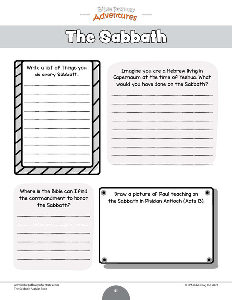 The Sabbath Bible Activity Book