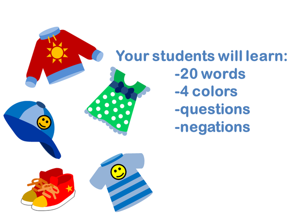 Clothes Vocabulary Go Fish Game for ESL