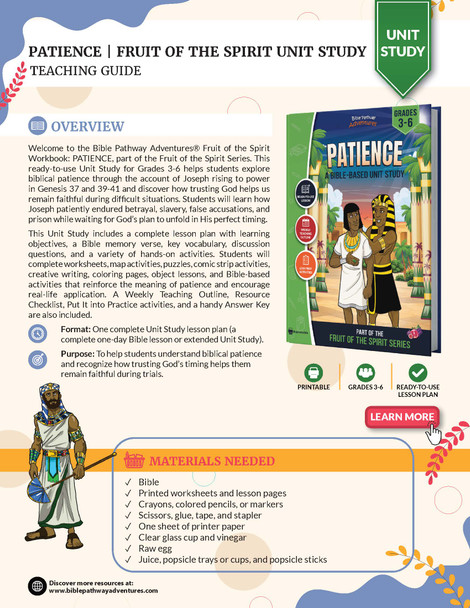 Unit Study | Patience: Fruit of the Spirit (Grades 3-6)