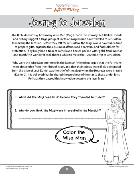 Birth of The King Activity Book (for kids ages 6-12)