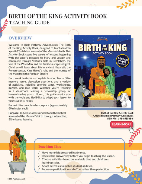 Birth of The King Activity Book