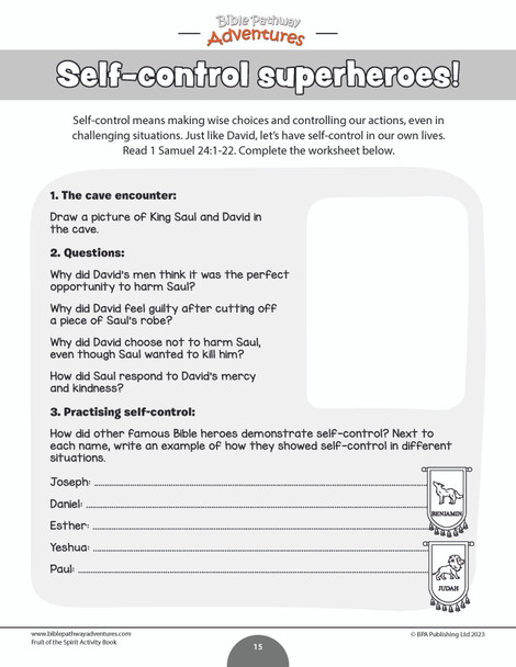 Self-control: Fruit of the Spirit Activity Book