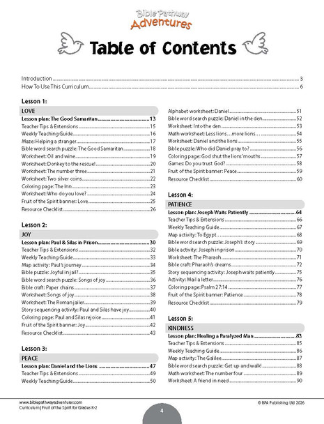Fruit of the Spirit Bible Curriculum for Homeschool & Classroom | Grades K-2