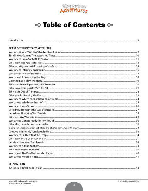 The Fall Feasts Activity Book