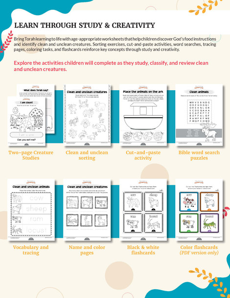 Clean and Unclean Animals Activity Book for Grades K-2