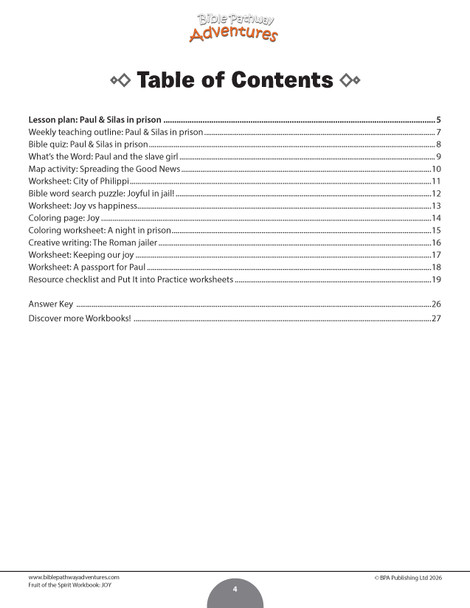 Joy: Fruit of the Spirit Workbook