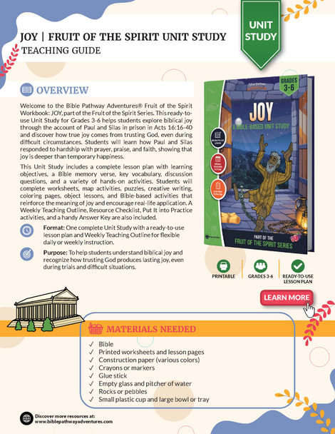 Unit Study | Joy: Fruit of the Spirit (Grades 3-6)