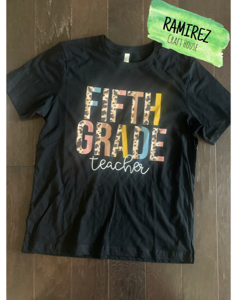 Cheetah Grade Level Teacher Shirt