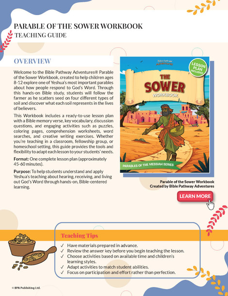 Bible Parable: The Sower Workbook