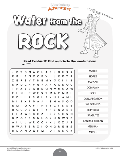 Miracles of the Bible: Water from the Rock Activity Book