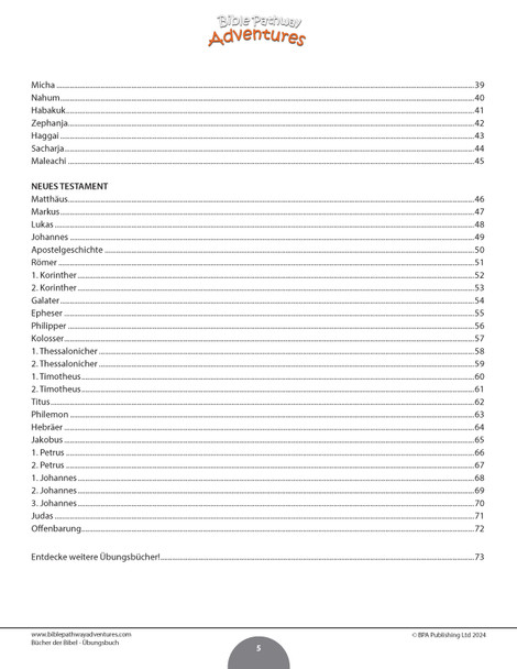 Bücher der Bibel - Übungsbuch