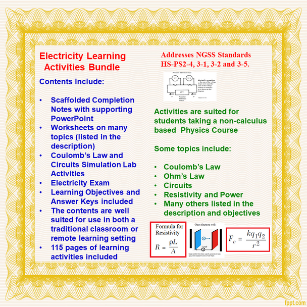 Electricity Learning Activities Bundle