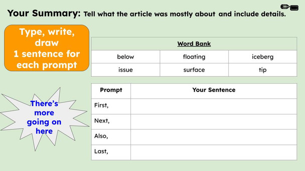 Tip of the Iceberg Figurative Language Reading Passage and Activities