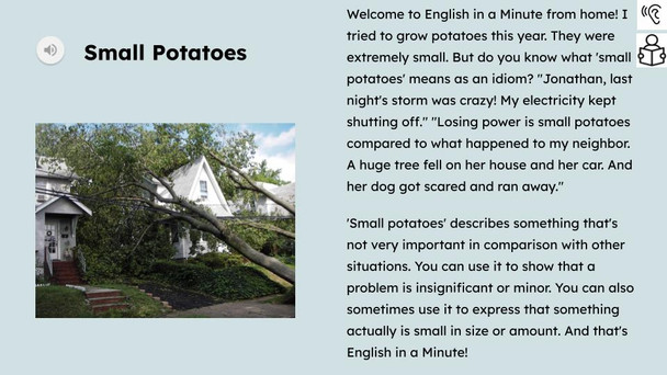 Small Potatoes Figurative Language Reading Passage and Activities