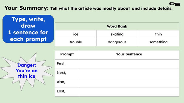 Skating on Thin Ice Figurative Language Reading Passage and Activities