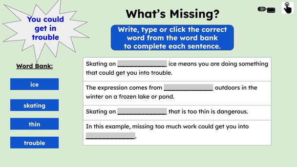 Skating on Thin Ice Figurative Language Reading Passage and Activities