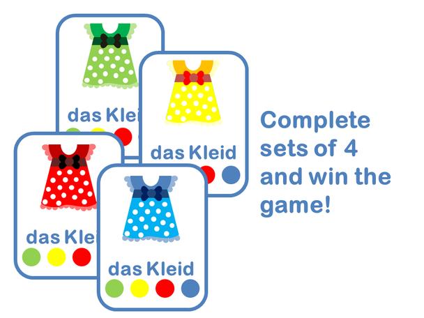 German Clothes Go Fish Vocabulary Game