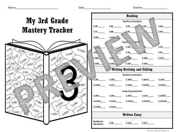 3rd Grade Reading Data Tracker(STAAR, TEKS)