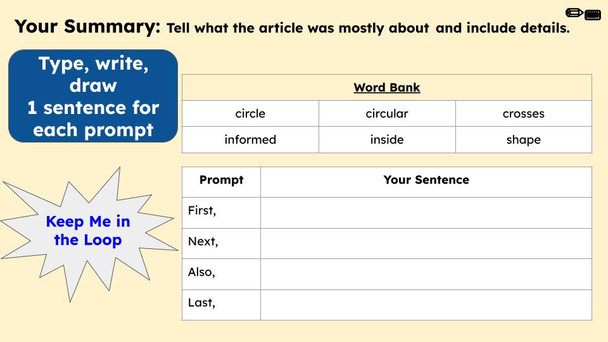 Keep Me in the Loop Figurative Language Reading Passage and Activities