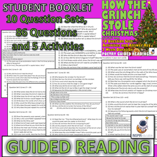 How The Grinch Stole Christmas BUNDLE: ESCAPE ROOM, Guided Reading Activity Pack and Answers